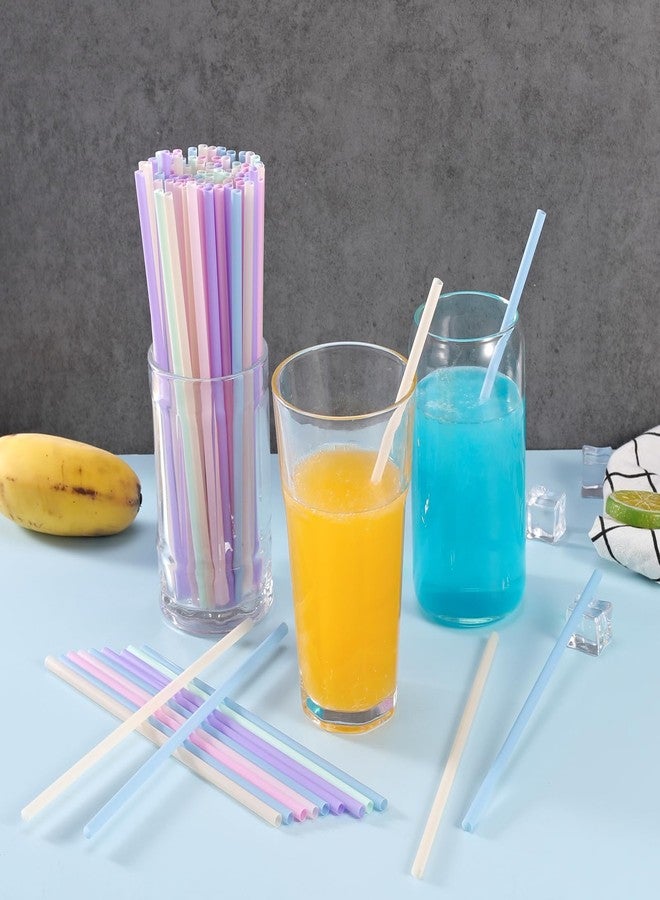 ONEYIM [100 Pcs] Colorful Disposable Plastic Drinking Straws - 8.26" Long & 0.24" Diameter Cute Straws for Juice,Coffee,Milk,Cocktail, Ideal for Bachelorette Party, Birthday Party, Bridal Shower, Baby Shower - Image 3